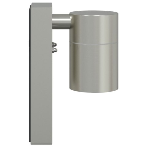 LAMPA ŚCIENNA SREBRNA STAL NIERDZEWNA IP44