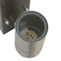 LAMPA ŚCIENNA SREBRNA STAL NIERDZEWNA IP44