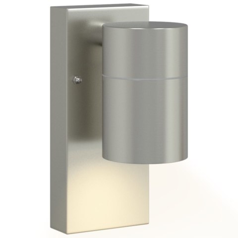 LAMPA ŚCIENNA SREBRNA STAL NIERDZEWNA IP44