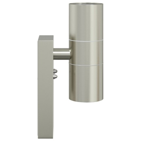 LAMPA ŚCIENNA SREBRNA STAL NIERDZEWNA IP44