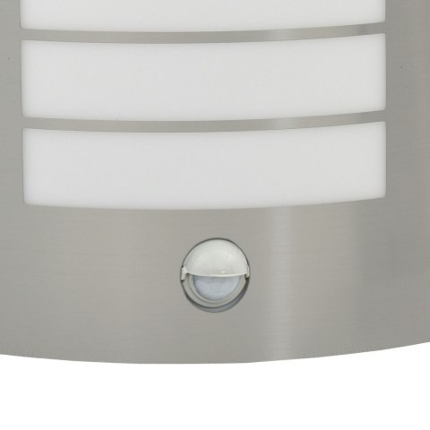 LAMPA ŚCIENNA Z CZUJNIKIEM 2 SZT. SREBRNA STAL NIERDZEWNA IP44