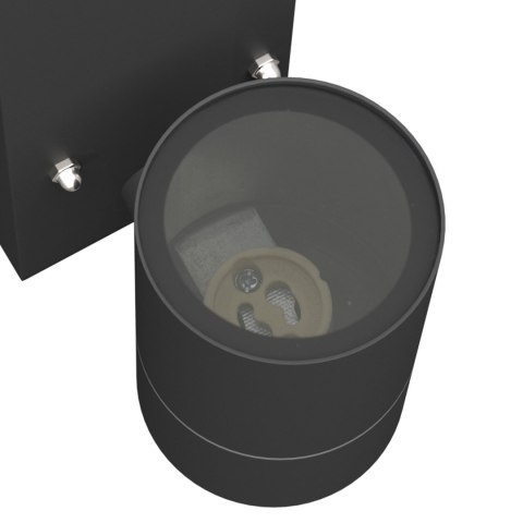 LAMPA ŚCIENNA Z CZUJNIKIEM CZARNA STAL NIERDZEWNA IP44