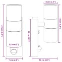 LAMPA ŚCIENNA Z CZUJNIKIEM RUCHU CZARNA STAL NIERDZEWNA IP44