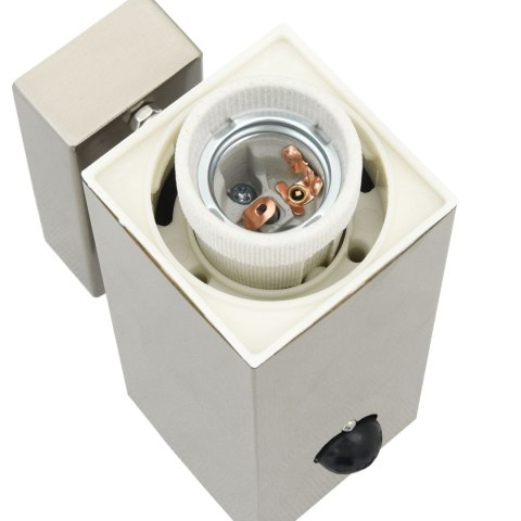 LAMPA ŚCIENNA Z CZUJNIKIEM SREBRNA STAL NIERDZEWNA IP44