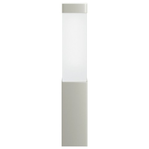 LAMPA ŚCIENNA ZEWNĘTRZNA SREBRNA STAL NIERDZEWNA IP44