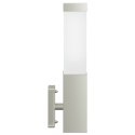 LAMPA ŚCIENNA ZEWNĘTRZNA SREBRNA STAL NIERDZEWNA IP44