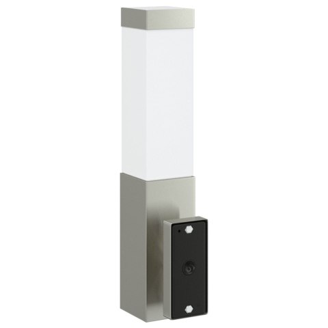 LAMPA ŚCIENNA ZEWNĘTRZNA SREBRNA STAL NIERDZEWNA IP44