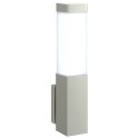 LAMPA ŚCIENNA ZEWNĘTRZNA SREBRNA STAL NIERDZEWNA IP44