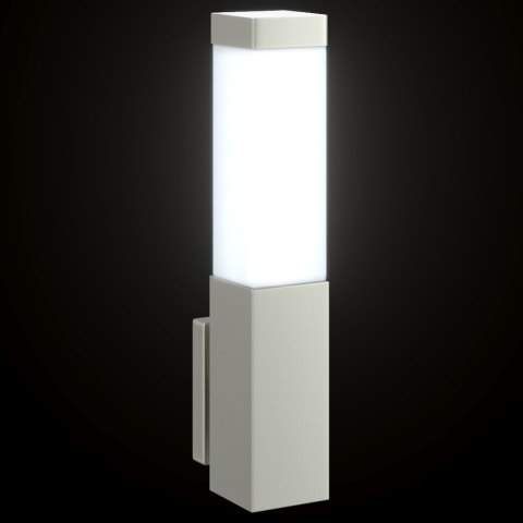 LAMPA ŚCIENNA ZEWNĘTRZNA SREBRNA STAL NIERDZEWNA IP44