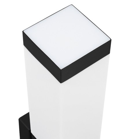 LAMPA ŚCIENNA ZEWNĘTRZNA Z CZUJNIKIEM CZARNA STAL NIERDZEWNA IP44