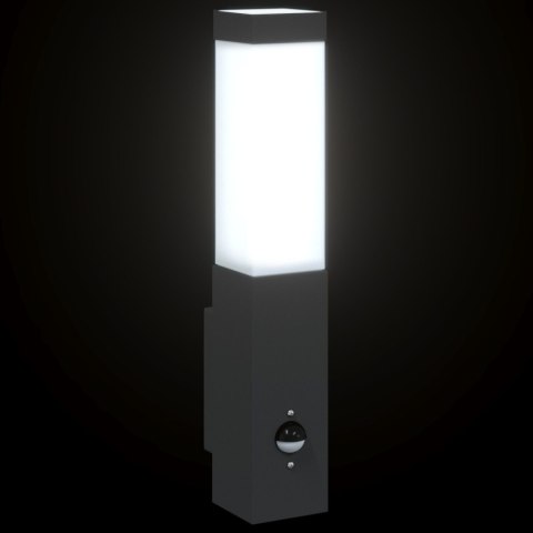 LAMPA ŚCIENNA ZEWNĘTRZNA Z CZUJNIKIEM CZARNA STAL NIERDZEWNA IP44