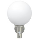LAMPA ŚCIENNA ZEWNĘTRZNA Z CZUJNIKIEM SREBRNA STAL NIERDZEWNA IP44