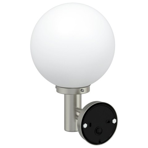 LAMPA ŚCIENNA ZEWNĘTRZNA Z CZUJNIKIEM SREBRNA STAL NIERDZEWNA IP44
