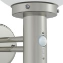 LAMPA ŚCIENNA ZEWNĘTRZNA Z CZUJNIKIEM SREBRNA STAL NIERDZEWNA IP44