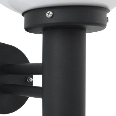 ZEWNĘTRZNA LAMPA ŚCIENNA CZARNA STAL NIERDZEWNA IP44