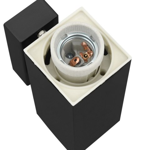 ZEWNĘTRZNE LAMPY ŚCIENNE 2 SZT. CZARNA ZE STALI NIERDZEWNEJ IP44