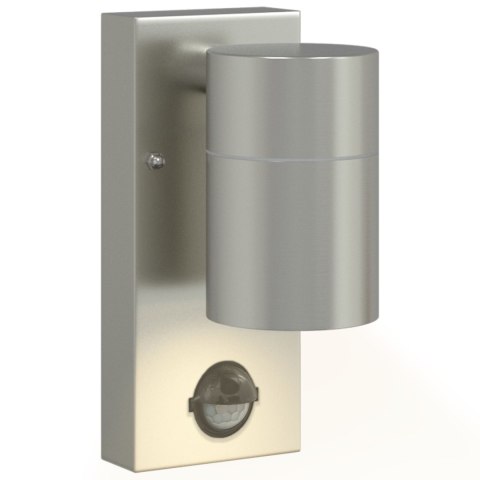 ZEWNĘTRZNE LAMPY ŚCIENNE Z CZUJNIKIEM 2 SZT. SREBRNA STAL NIERDZEWNA IP44