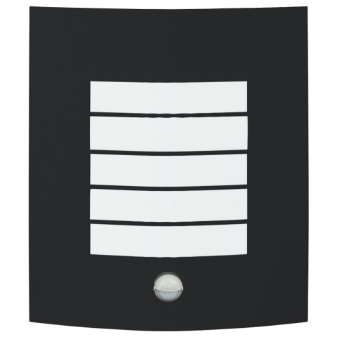 ZEWNĘTRZNE LAMPY ŚCIENNE Z CZUJNIKIEM 2 SZTUKI CZARNY STAL NIERDZEWNA IP44