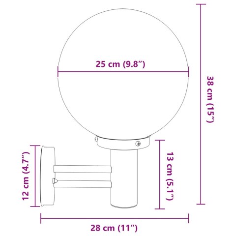 ZEWNĘTRZNE OŚWIETLENIE ŚCIENNE 2 SZT. CZARNY STAL NIERDZEWNA IP44