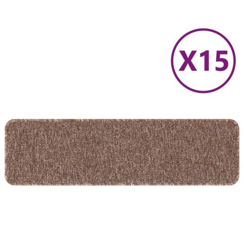 DYWANIKI NA SCHODY Z LATEKSOWYM SPODEM BRĄZOWE 20X75CM