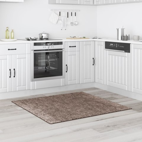 DYWAN SHAGGY WYSOKI BRĄZOWY 120X120CM