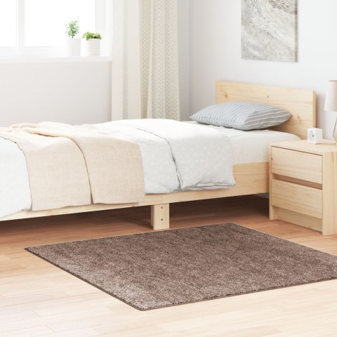 DYWAN SHAGGY WYSOKI BRĄZOWY 120X120CM