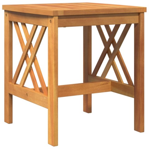 STOLIK BOCZNY DO OGRODU BRĄZOWY 45X45X50CM Z LITEGO DREWNA AKACJOWEGO