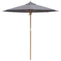 CIEMNOSZARY PARASOL OGRODOWY 217X230CM Z BAMBUSA