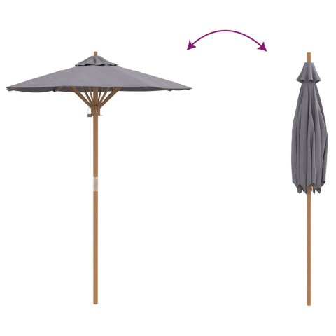 PARASOL OGRODOWY CIEMNOSZARY 150X210CM Z BAMBUSA