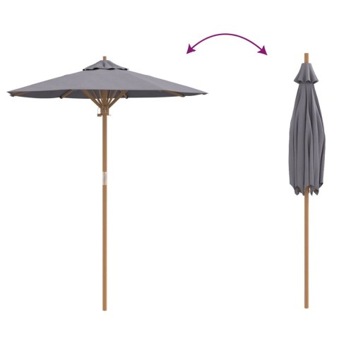 PARASOL OGRODOWY CIEMNOSZARY 180X230CM Z BAMBUSA