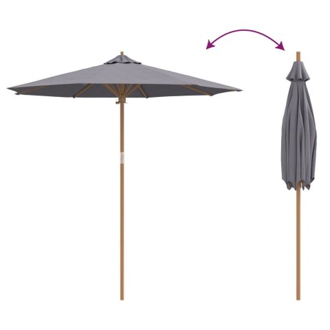 PARASOL OGRODOWY CIEMNOSZARY 240X260CM Z BAMBUSA