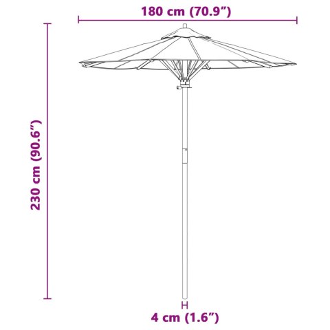 PARASOL OGRODOWY KREMOWY 180X230CM Z BAMBUSA