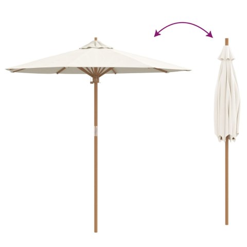 PARASOL OGRODOWY KREMOWY 217X230CM Z BAMBUSA