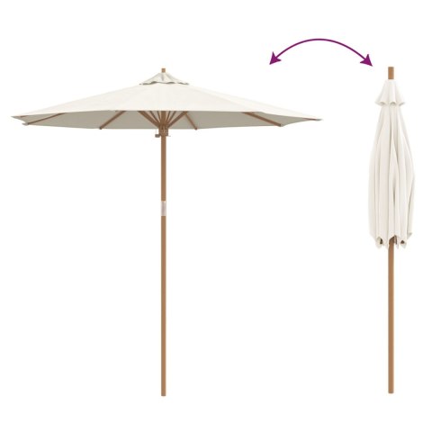 PARASOL OGRODOWY KREMOWY 240X260CM Z BAMBUSA