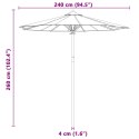PARASOL OGRODOWY KREMOWY 240X260CM Z BAMBUSA
