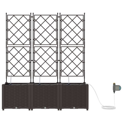 DONICE OGRODOWE Z SYSTEMEM NAWADNIANIA 3 SZTUKI BRĄZOWE