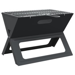 GRILL BBQ - SKŁADANY CZARNY 46X30X31CM ZE STALI
