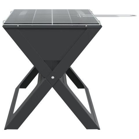 GRILL BBQ - SKŁADANY CZARNY 46X30X31CM ZE STALI