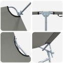 SKŁADANE LEŻAKI OGRODOWE 2 SZT. Z DASZKIEM SZARY TKANINA OXFORD 600D