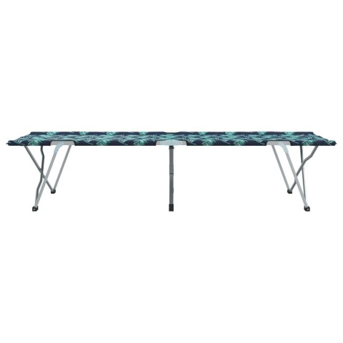 SKŁADANE ŁÓŻKO KEMPINGOWE Z TORBĄ WZÓR LIŚCI OXFORD 600D