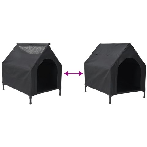 DOMEK BUDA DLA PSA CZARNA TKANINA OXFORD I STAL 75X110X107,5CM