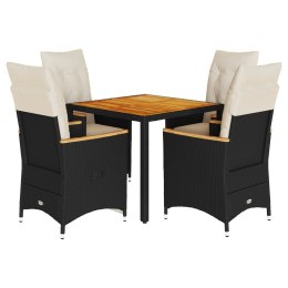 5-CZ. ZESTAW MEBLI OGRODOWYCH Z PODUSZKAMI CZARNY POLIRATTAN