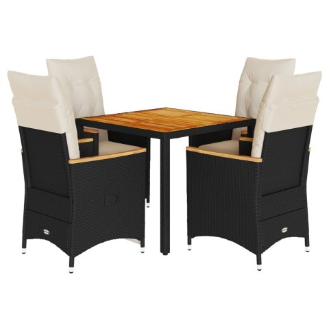 5-CZ. ZESTAW MEBLI OGRODOWYCH Z PODUSZKAMI CZARNY POLIRATTAN