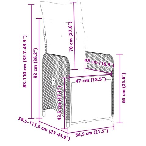 3-CZ. ZESTAW MEBLI OGRODOWYCH Z PODUSZKAMI SZARY POLIRATTAN