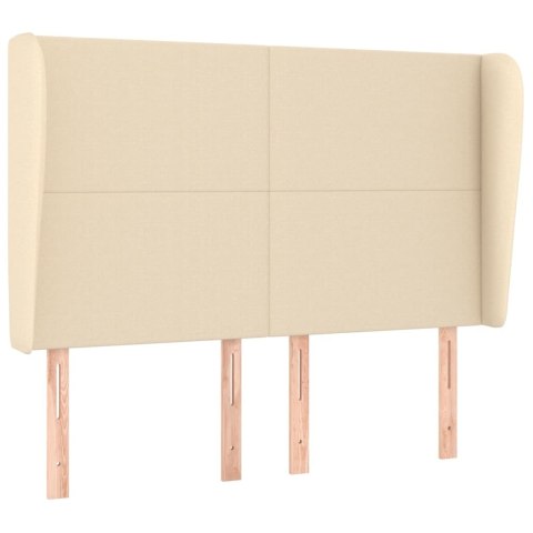 ZAGŁÓWEK USZAK KREMOWY 147X23X118/128CM TKANINA