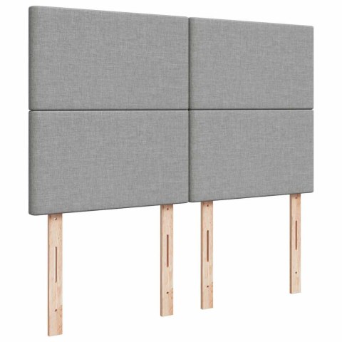 RAMA ŁÓŻKA OTOMANA Z MATERACEM JASNOSZARA 140X200CM TKANINA