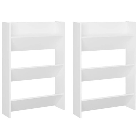 PÓŁKI ŚCIENNE NA BUTY 2 SZT. BIAŁE 60X18X90CM