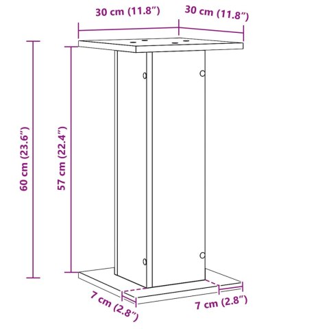 STOJAKI NA GŁOŚNIKI 2 SZT. CZARNY DĄB 30X30X60CM