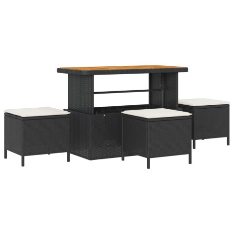 ZESTAW 10-CZĘŚCIOWY SOF OGRODOWYCH Z PODUSZKAMI CZARNY POLIRATTAN SOFA OGRODOWA DWUOSOBOWA Z PODUSZKAMI CZARNY PO