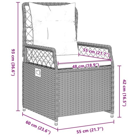 5-CZĘŚCIOWY ZESTAW DO JEDZENIA OGRODOWEGO JASNOSZARY POLIRATTAN